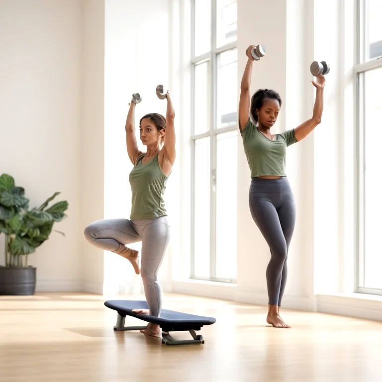 Person practicing mindful balance exercise